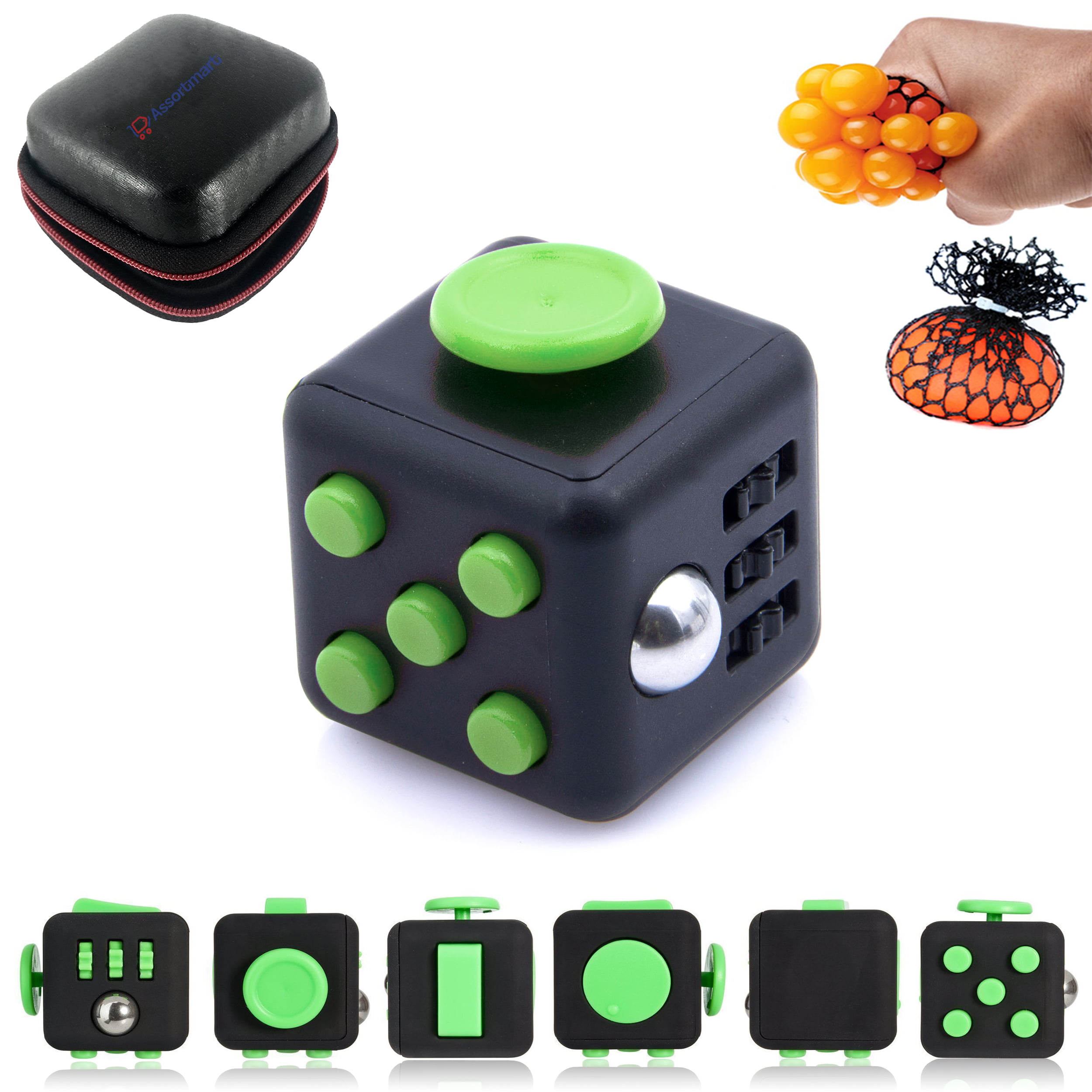 Fidget Cube-Quality Fidget Cube Ball Suitable for Stress Relief for Adults and Children Black White
