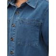 thumbnail image 5 of DARING DIVA Women's Short Sleeve Button Down Boxy Shirt Tops Jean Jacket S Blue, 5 of 7