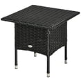 thumbnail image 1 of Black 20" Outdoor Wicker Coffee Table - Patio Side Table with Metal Frame & PE Rattan Weave for Garden, Balcony & Entryway - 19.7" x 19.7", 1 of 7