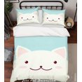 thumbnail image 2 of 3D de dibujos animados lindo oso Funda de edredón Juego de ropa de cama Funda de edredón Fundas de almohada, 2 of 3