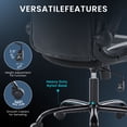 thumbnail image 6 of JONPONY Ergonomic Gaming Desk Chair - Adjustable PU Leather Swivel Racing Chair with Flip-up Armrests for Home Office and Entertainment, Perfect for Adults, Kids, and Gamers, Black White, 6 of 7