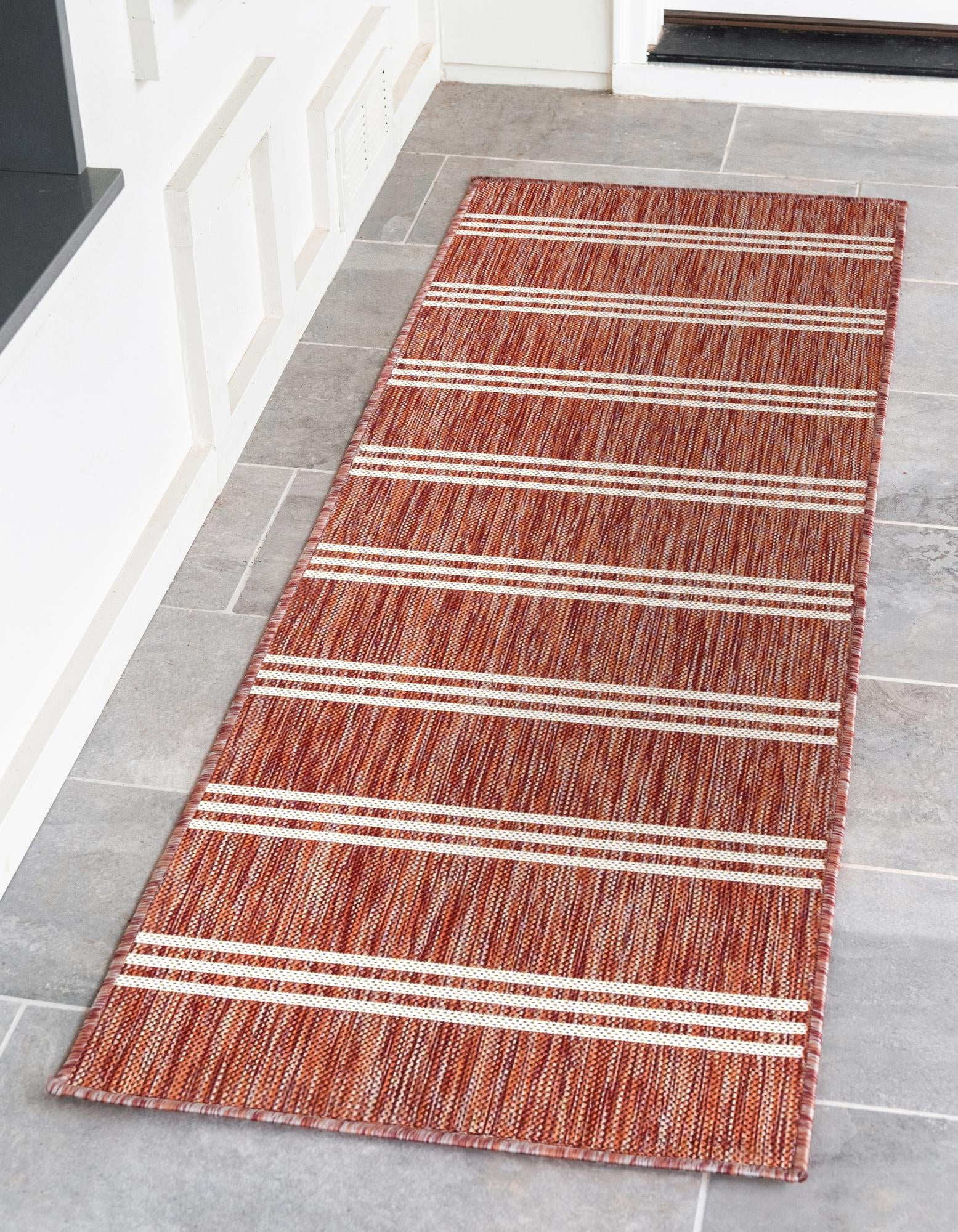 Rugs.com Jill Zarin Outdoor Collection Rug – 2' x 8' Runner Rust Red ...