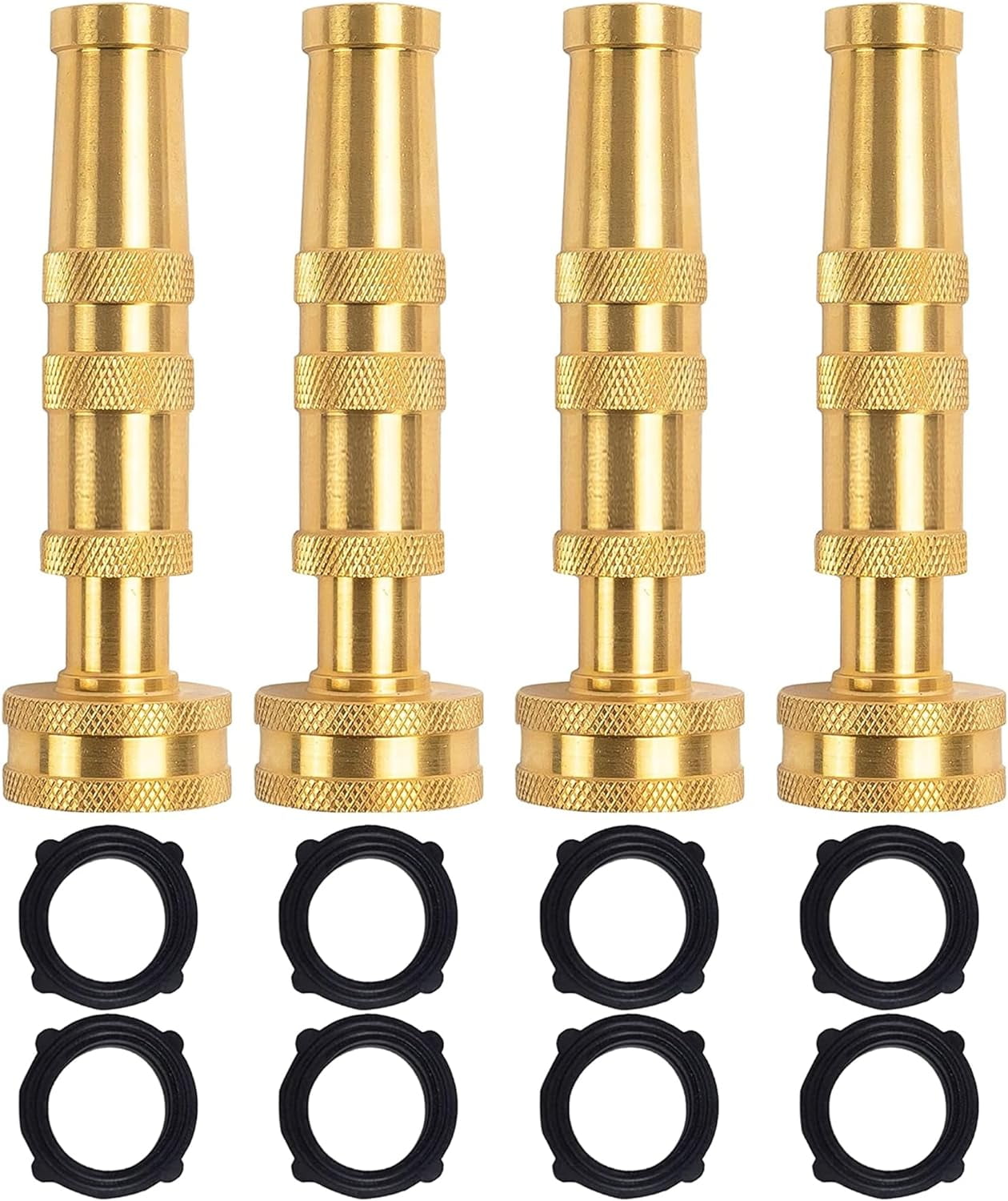 Garden Hose Aluminum Repair Kit 4 Inch Twist Brass Jet Nozzle Bundle