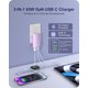 thumbnail image 2 of Adaptador de carga KWRNVO GaN 65W, 3 puertos USB-C USB-A, morado, 2 of 7