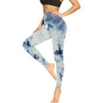 thumbnail image 3 of Efsteb High Waist Leggings for Women Tight Yoga Pants Stretch Tie Dyed Pants for Women Fitness Gym Sports Running Leggings Pants Blue XL, 3 of 5
