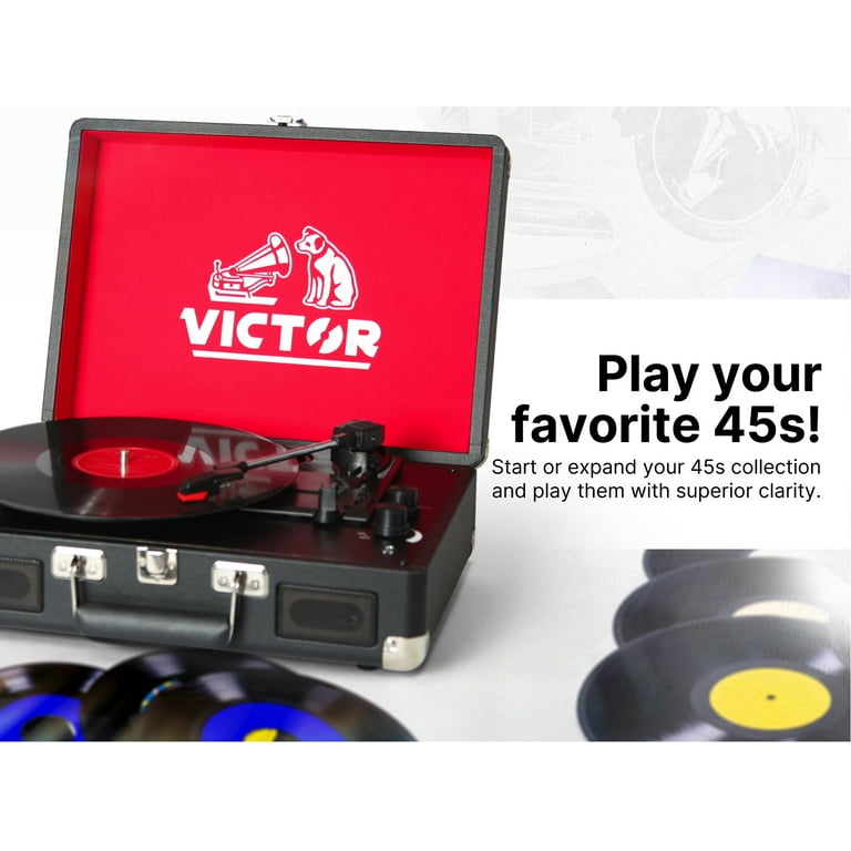 VICTOR Metro 3-Speed Portable Suitcase Turntable Record Player