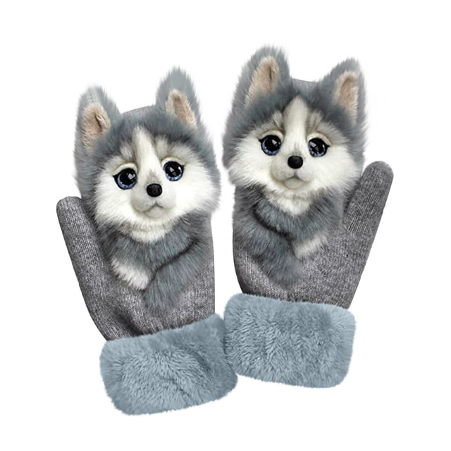 Guantes térmicos de invierno para hombres y mujeres - Lana de punto suave con puños extendidos para correr, hacer senderismo y caminar en clima frío