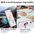 thumbnail image 2 of Compatible with iPhone 14 Case iPhone 13 Case with Ring Holder Silicone Protective Cover Magnetic Kickstand Shockproof Folding iPhone14 Case iPhone13 Case Soft TPU Bumper-Purple, 2 of 16