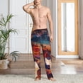 thumbnail image 2 of Mens Pajama Pants, Cultural Silhouette Journey Soft Sleep & Lounge Pants for Men, Cuteness Casual PJ Bottoms Pants with Pockets, 2 of 7
