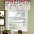 thumbnail image 4 of 2 Pack Valances for Windows, Blue Red Flowers Window Valances for Living Room/Bedroom/Bathroom, Elegant Spring Floral Butterfly Rustic Light Filtering Kitchen Curtain Valance 54"W x18" L, 4 of 9