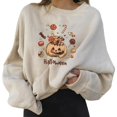 thumbnail image 4 of de dibujos animados caída de halloween sudaderas suéteres moda fácil camisas camisas de manga larga con capucha con capucha para mujer un - Calabaza Piruleta Calabaza L Yinane Sudaderas de mujer, 4 of 8