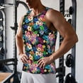 thumbnail image 5 of Pofeuu Colorful Flowers Print Men's Workout Tank Tops Sleeveless Muscle Gym Shirt Quick Dry-Large, 5 of 7