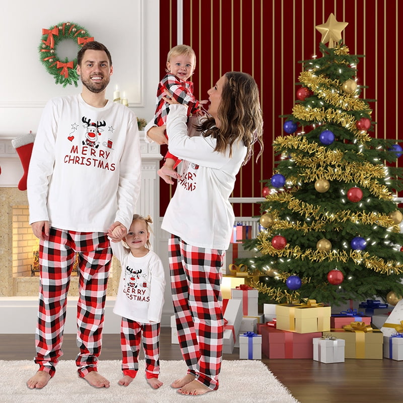 Details about  / Christmas Kids Women Men Sleepwear Family Loungewear Festival Pajamas Suit Sets