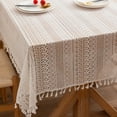 thumbnail image 5 of Enova Home High Quality Washable Rectangle Lace tablecloths, Wrinkle Resistant Washable Dining Room Table linen for Rectangle Tables 55" x 78", 5 of 5