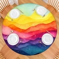 thumbnail image 2 of Colorful Tie Dye Mountain Pattern Round Fitted Tablecloth with Elastic Edge,Dining Table Cover Waterproof,Outdoor Round Tablecloth for Camping,Dining,Indoor and Outdoor, 2 of 7