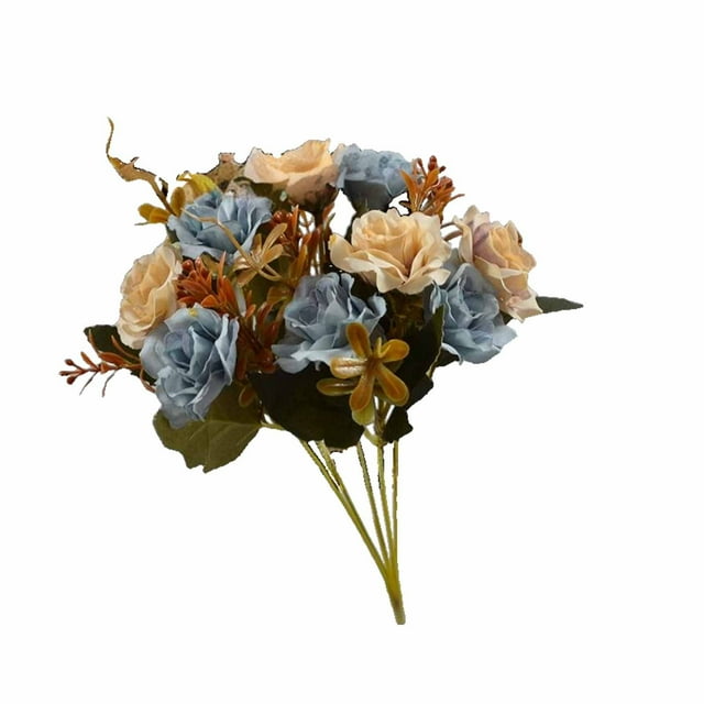 Flowers Artificial for Decoration High-End Artificial Flowers Diamond Rose Artificial Flowers 5 forks 10 Mini Roses Home Decoration Plastic Flowers Roses Artificial Flowers