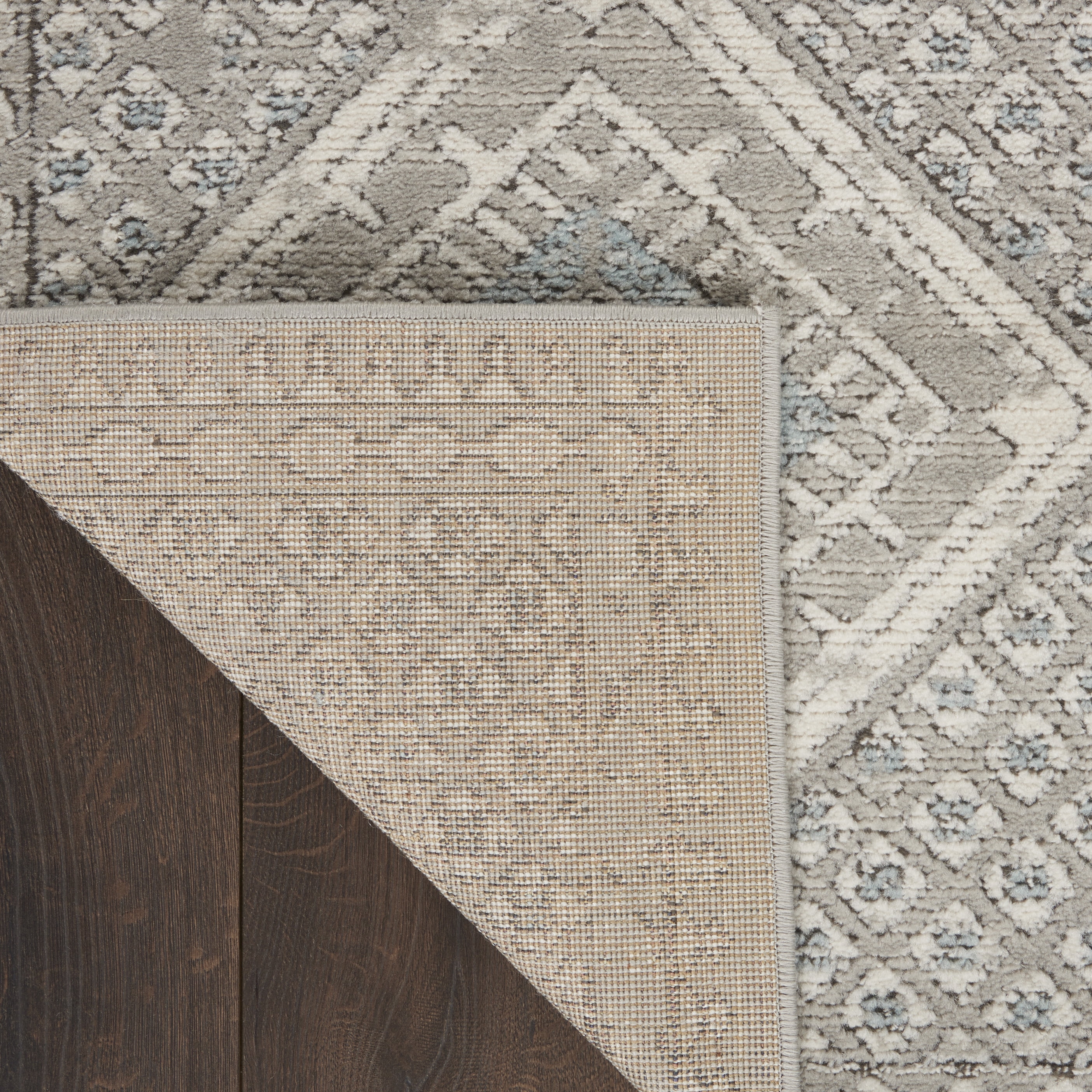 Nourison Concerto Modern Grey/Ivory/Blue 10' x 14' Area Rug, (10x14)
