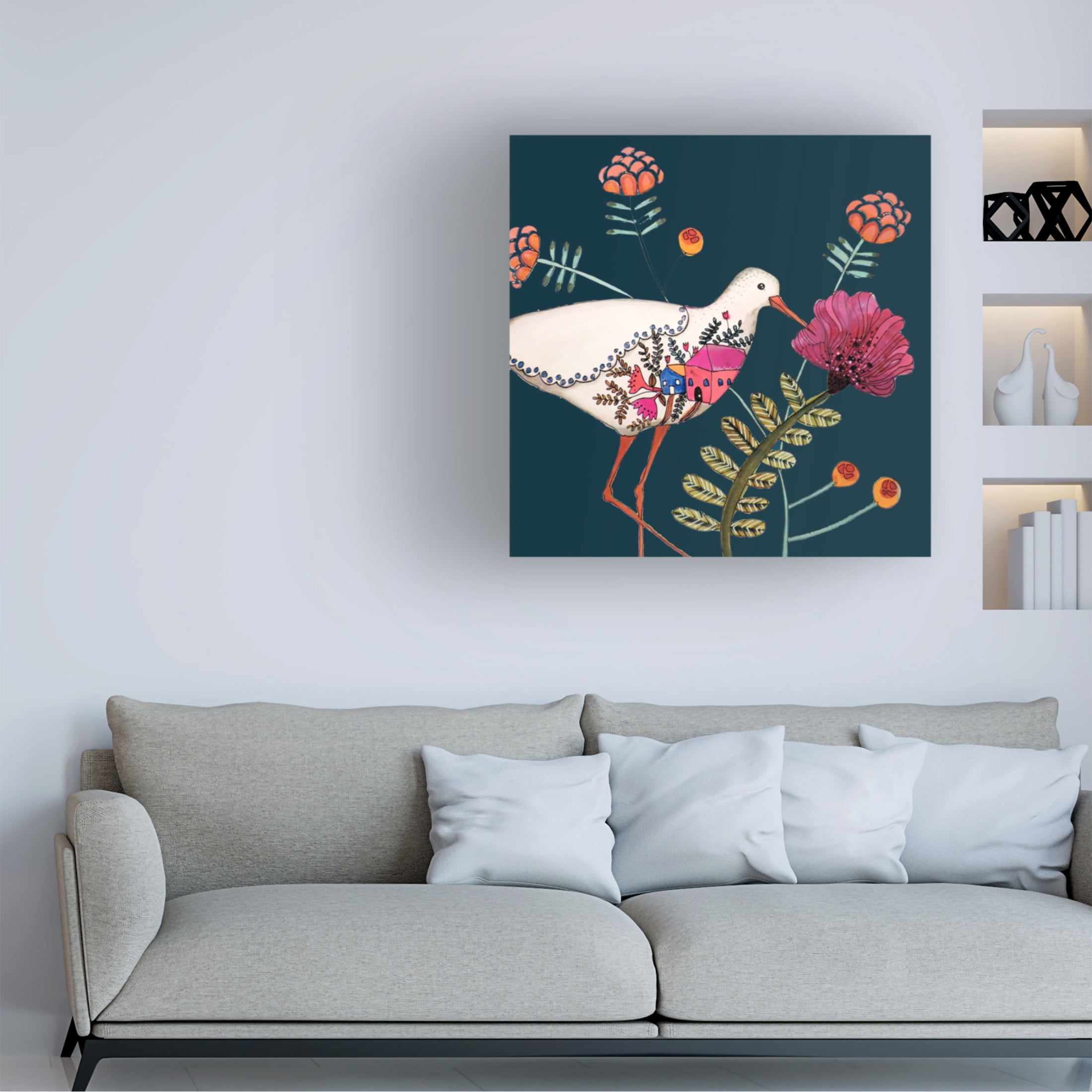 Canvas Wall Art - Sylvie Demers 'Les Souvenirs Marine Petit' Wall Art for Living Room, Bedroom, or Office D?cor by Trademark Fine Art - 18 x 18 Inches