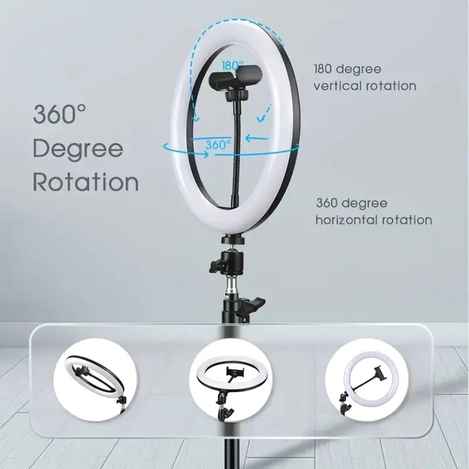 10-inch RGB LED Ring Light with 43" Adjustable Tripod & Phone Mount for Live Streaming/YouTube/TikTok