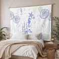 thumbnail image 3 of Coastal Purple Tapestry for Bedroom Wall Hanging Tapestry, Ocean Coral Starfish Jellyfish Seahorse Ceiling Backdrop Tapestries Poster Blanket Wall Decor for Teens Room Living Room Dorm 55" x 73", 3 of 8