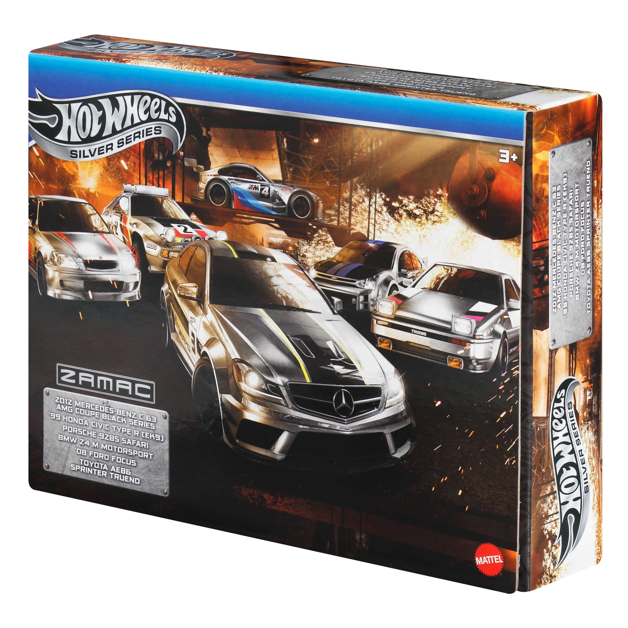 Hot Wheels 1:64 Scale Die-Cast Toy Cars & Trucks, Set of 6 Zamac Vehicles (Styles May Vary) [Walmart Exclusive]