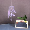 thumbnail image 2 of Atrapasueños hecho a mano con plumas de melocotón y corazón de bricolaje (púrpura) JShteea Libre de BPA, 2 of 9