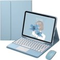 thumbnail image 1 of Étui Clavier Tactile pour iPad Pro 12.9 6e 5e 4e 3e Génération 2022 avec Souris Bluetooth Touches Rondes Mignonnes Clavier Coloré Pavé Tactile Pavé Tactile Détachable, 1 of 7