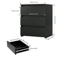 thumbnail image 2 of Homfa 3 Drawers Nightstand, Small Sofa Table, Wooden Storage Cabinet for Living Room, Black Finish, 2 of 8