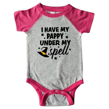 

Inktastic I Have My Pappy Under My Spell with Cute Witch Hat Gift Baby Boy or Baby Girl Bodysuit