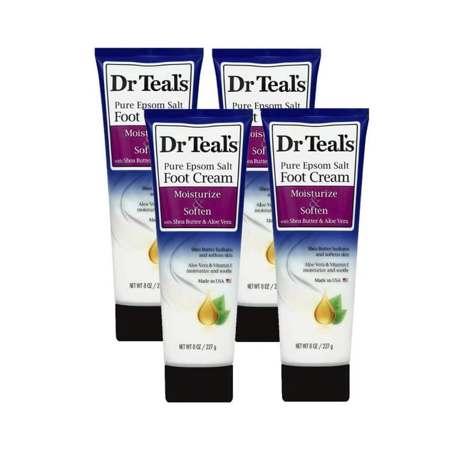 Set de regalo de crema para pies Dr. Teals Pure Epsom Salt 240 ml x 4