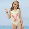 thumbnail image 5 of FOR U DESIGNS Axolotl Ice Cream One-Piece Swimwear for Kids Teens Girls 9-10 Years Old Breathable Sleeveless Swimwear Cute Yellow Gymnastics Leotard, 5 of 8