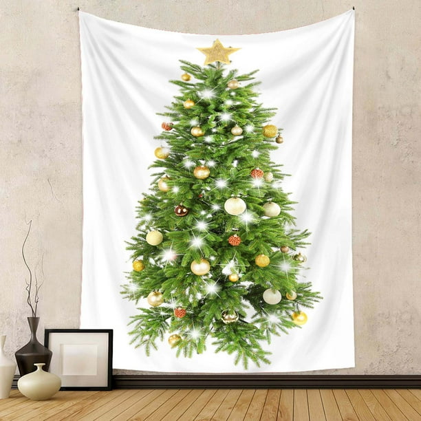 onlyliua ¡ ¡Ofertas Del Día Por Tiempo Limitado! Tapiz de Árbol de Navidad, Árbol Verde, Decoración Decorativa para Colgar En La Pared, Decoración Del Hogar