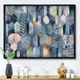 thumbnail image 1 of Designart Abstract Geometric framed wall art decor, Geometric framed wall art, Endless Blue and White Geometry I , Blue Modern black framed wall art, 20x12 inches black frame, 1 of 1