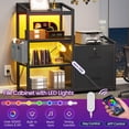 thumbnail image 3 of 35.4” File Cabinet, Filing Cabinet fits Letter/A4 Size, 2 Drawe File Cabinets for Home Office with Power Strip, LED Lights, Lock, Open Shelf, Black, 3 of 8