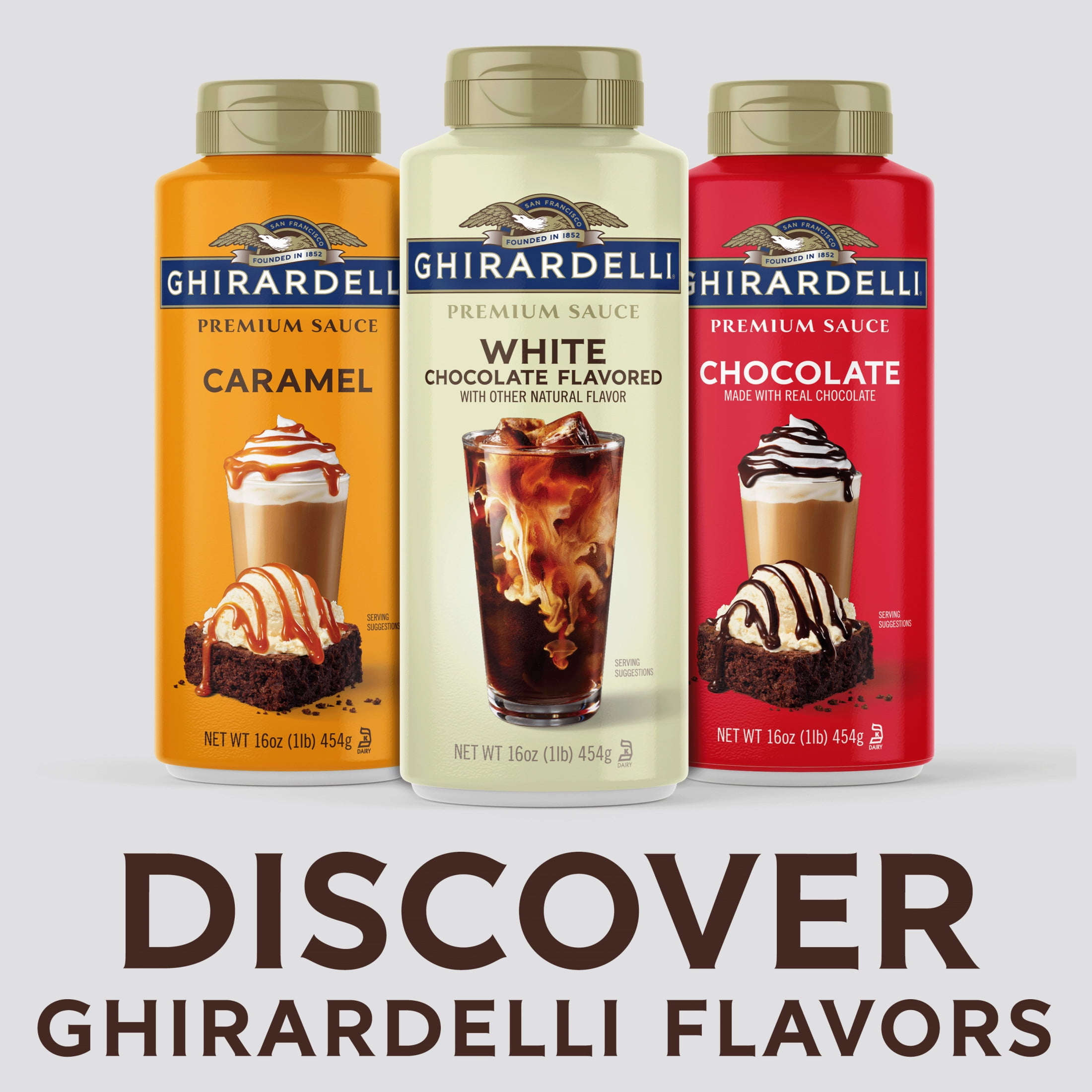 GHIRARDELLI Premium White Chocolate Flavored Sauce, 16 oz Bottle