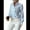 Blue, variant on Women'S Button Down Shirt Stand Collar Ruffle Top Striped Long Sleeve Shirts Work Tops for Women Trendy White L