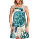 thumbnail image 1 of Easygdp Watercolor Sea Turtle para Vestido Transpirable de Mujer, Vestido Suelto de Manga Corta con Pliegues y Bolsillos para el Verano, 1 of 7