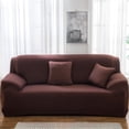 thumbnail image 1 of Nvzi Funda de sofá para sala de estar, funda protectora elástica para muebles de 2 plazas,funda protectora con todo incluido, fundas para sillas para sala de estar (marrón oscuro), 1 of 4