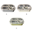 thumbnail image 4 of Youkk Kids Lunch Box Stainless Steel Bento Box 3 Compartments Easy To Clean Snacks Metal Bento Box green, 4 of 6