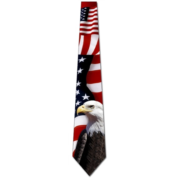 Flag Ties Mens Patriotic Eagle Necktie by Three Rooker