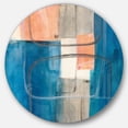 thumbnail image 1 of Designart 'Modern Simply Blue' Geometric Metal Circle Wall Art, 1 of 3