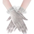 thumbnail image 2 of Lace Gloves for Women Bridal Floral Mesh Gloves Elegant Summer Courtesy Gloves for Wedding Tea Party Opera, 2 of 5