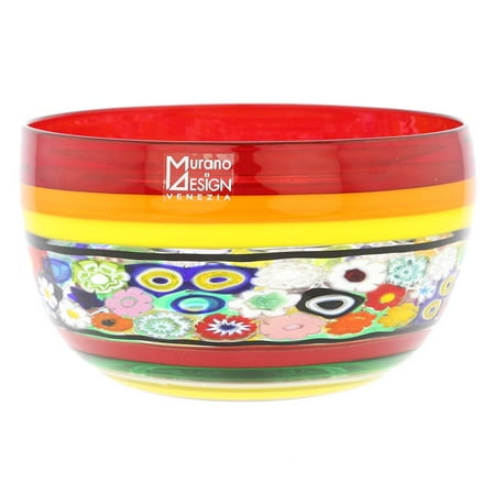 GlassOfVenice Murano Glass Primavera Millefiori Bowl