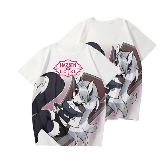XUANXIAOJIANG Hazbin Hotel Merch T-shirt Unisex Cotton Short Sleeved Shirt- Comfortable Casual Wear for Everyday Fashion