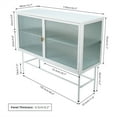 thumbnail image 7 of Credenza Sideboard Buffet, Fluted Glass Cabinet, Kitchen Cupboard Storage Cabinet Nightstand with 2 Fluted Glass Doors & Detachable Shelves, Tall Freestanding Display Cabinet for Living Room, White, 7 of 7
