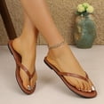 thumbnail image 6 of Womens Flip Flops for Women - Brown/Tan Minimalist Thong Sandals, Soft Comfortable Lightweight Non-Slip for Beach Pool Shower,Size 5.5, 6 of 9
