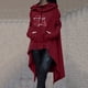thumbnail image 2 of Gibobby Sudadera con capucha mujer, Sudadera de forro polar con capucha para mujer, de gran tamaño, de manga larga, casual, con capucha(Rojo,XG), 2 of 5