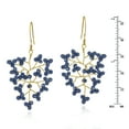thumbnail image 3 of Sparkling Berry Clusters of Blue Crystal on Brass Wire Dangle Earrings, 3 of 4