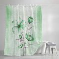 thumbnail image 4 of Green Flowers Shower Curtain, 72" x 72", Watercolor Floral Gradient Abstract Plant Waterproof Bathroom Curtain Washable Shower Curtain Set with 12 Hooks, 4 of 8