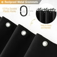 thumbnail image 3 of Zrodlmo Linen Textured Cloth Shower Curtain with hooks,Water-Repellent Washable Bathroom Curtain, 72" x 72", Black, 3 of 7